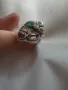 Масивен сребърен пръстен с ценни камъни, снимка 5