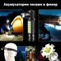 Акумулаторен LED челник за глава и ръчен фенер 2в1 за риболов къмпинг лов туризъм работа аварии, снимка 1