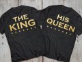 Тениски за семейства и влюбени двойки THE KING HIS QUEEN, снимка 3