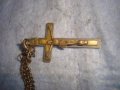 СТАРИННО ПОСРЕБРЕНО БРОНЗОВО РАЗПЯТИЕ КРЪСТ МАЙСТОРСКА РЯДКА РАБОТА с ПОЗЛАТЕНА РЕТРО ВЕРИЖКА 17316 , снимка 17