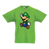 Детска тениска Супер Марио Luigi Mario Paper, снимка 4 - Детски тениски и потници - 33089791