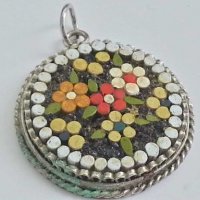  медальон мини мозайка, снимка 1 - Антикварни и старинни предмети - 28684354