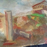 Акропола маслена картина 1983 г подписана , снимка 4 - Картини - 38684995