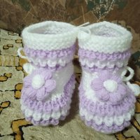 Бебешки терлички с цветчета в нежно люляково лилаво и бяло , снимка 1 - Други - 43785541