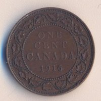 Канада цент 1916 година, снимка 1 - Нумизматика и бонистика - 38006022