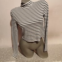 Къса блуза райе р-р S/ М, снимка 6 - Блузи с дълъг ръкав и пуловери - 43750957
