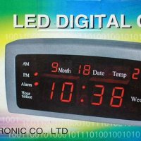 Дигитален LED настолен часовник с аларма и температура, снимка 3 - Друга електроника - 36831005