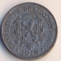 Люксембург 10 сантима 1918 желязо, снимка 1 - Нумизматика и бонистика - 26706318