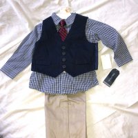 Детски костюм - риза , елек , вратовръзка и панталон, снимка 1 - Бодита за бебе - 28801144