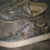 Спортно елегантни сребърни обувки Dsquared2, снимка 1 - Дамски елегантни обувки - 28913400