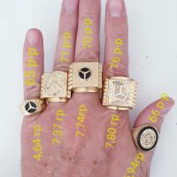 Мъжки златни пръстени-14К с оникс, снимка 3 - Пръстени - 36144228