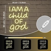 CoolGift Mart Неонова табела  'I Am a Child of God' / „Аз съм дете на Бог“/, снимка 2 - Други - 44071463