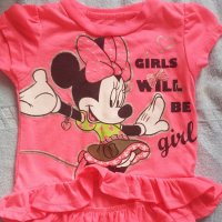 Дънкови панталонки и блузки с Мини маус, снимка 2 - Бебешки блузки - 32935853