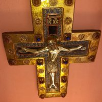 Кръст - Емайл - Morató - Исус Христос, снимка 3 - Антикварни и старинни предмети - 38497223