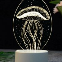 Холограмна LED лампа CREATIVE 3D Медуза, снимка 1 - Други - 38094415