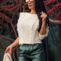 ALESSA Пуловер,блуза ,дантелено поло, снимка 1 - Блузи с дълъг ръкав и пуловери - 43682001