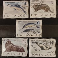 СССР, 1971 г. - пълна серия клеймовани марки, морски бозайници, 1*36, снимка 1 - Филателия - 37647415