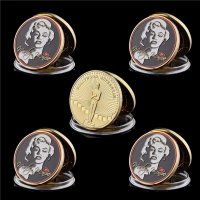 Възпоменателна колекционерска позлатена монета Мерлин с капсула Монро, снимка 2 - Нумизматика и бонистика - 32327364