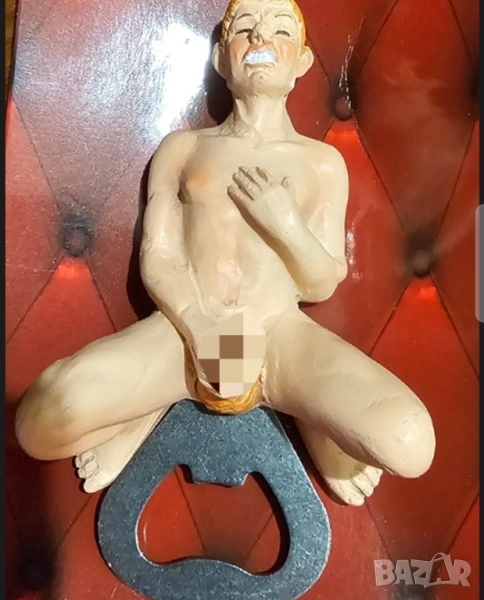 Стара Еротична фигурка МИГ НА НАСЛАДА отварячка за бутилки 18 + еротика фалос член секс, снимка 1