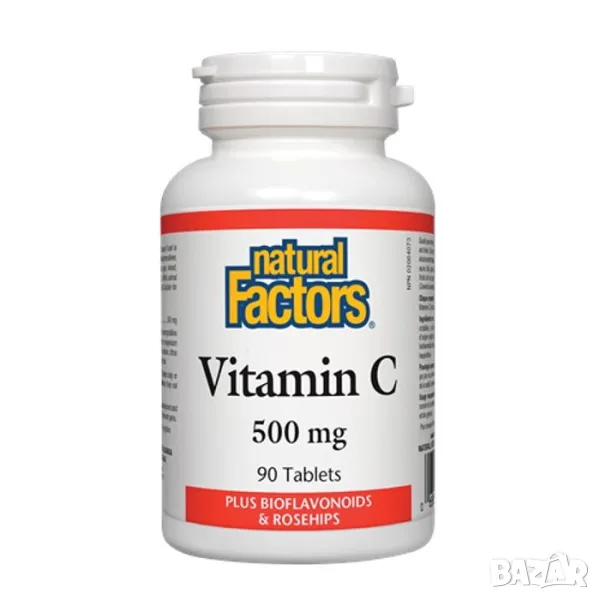 Natural Factors Vitamin C plus Bioflavonoids 500 мг х 90 таблетки, снимка 1