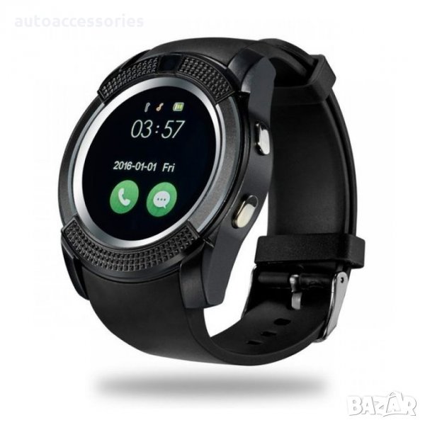 3000051185 Смарт часовник AMIO Smart watch V8 с bluetooth, камера и SIM карта черен, снимка 1