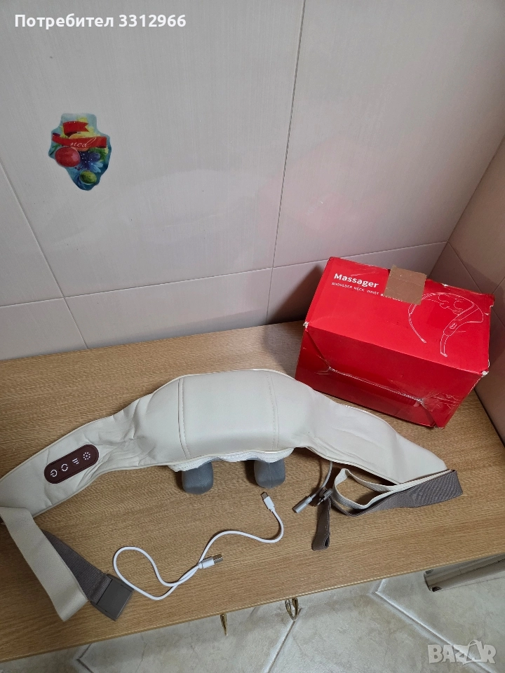Акумулаторен масажор за врат,гръб,рамена,крака, снимка 1