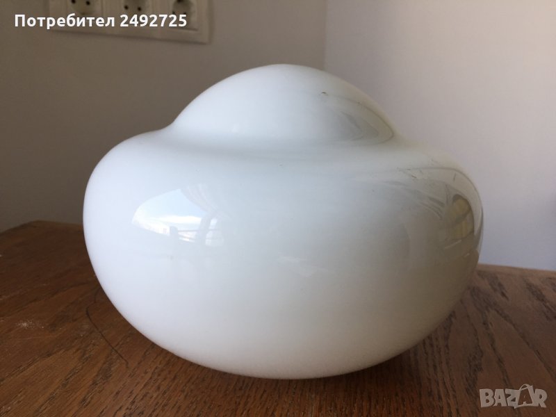 ✅плафон , абажур, стъклен , бял мат за  лампа, снимка 1