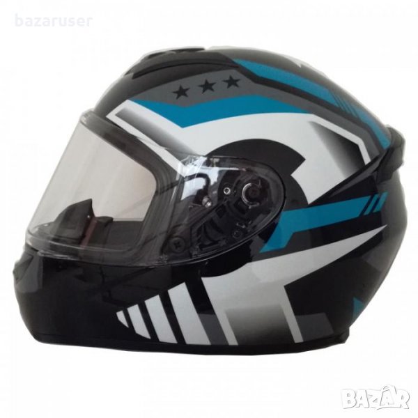 Каска за Мотор 2495-7 Черно/Син /182828-7, снимка 1