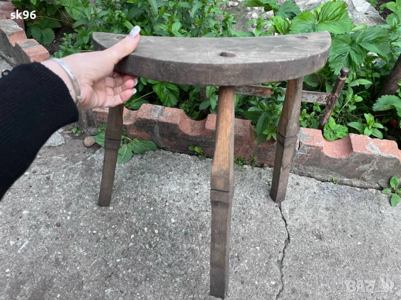 старо селско  битово столче , снимка 1