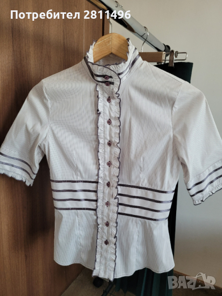 Дамски официални ризи с къс ръкав - размер S / 36, снимка 1