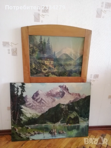 Стари картини, платно масло, авторска изработка. , снимка 1