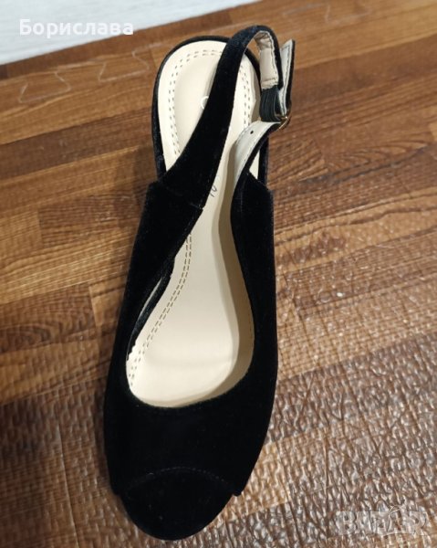 Дамски сандали от велур с платформа , снимка 1