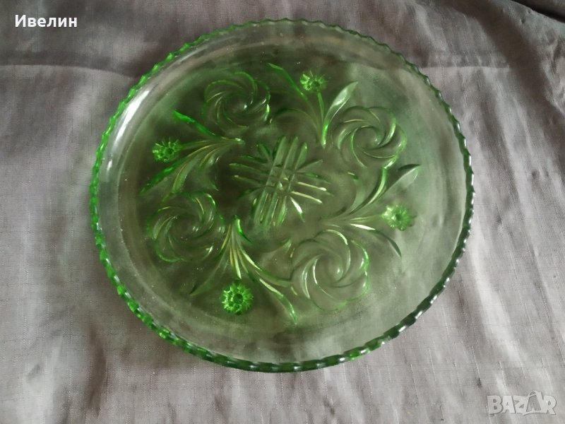 кристална купа ,поднос арт деко, снимка 1