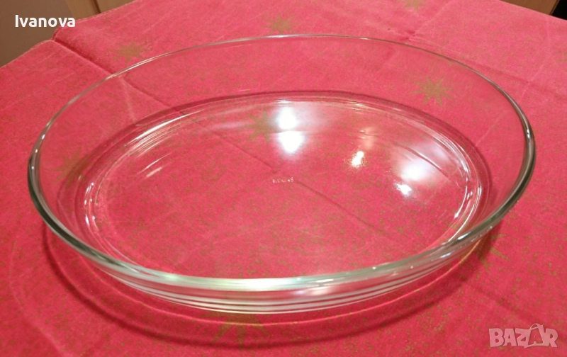 Стъклена огнеупорна тава елипса“Simax“, снимка 1