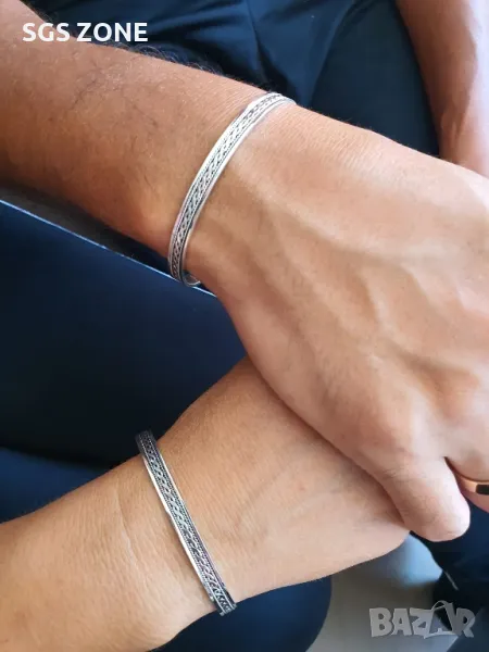 Сребърна Отворена Гривна, снимка 1