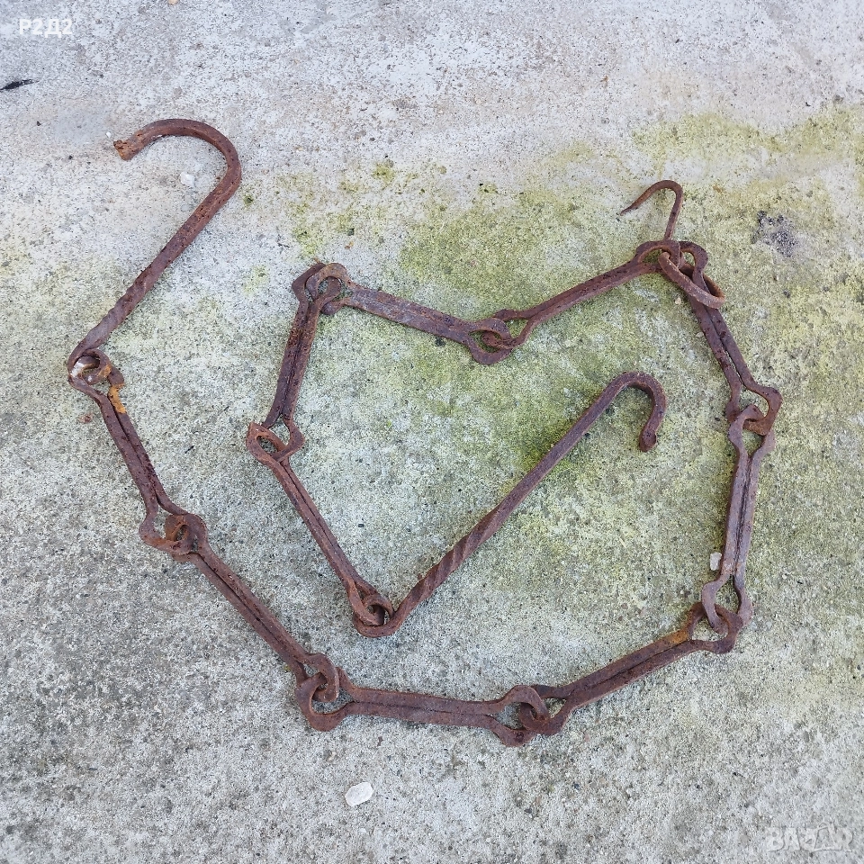 стара кована верига за огнище 186 см, снимка 1