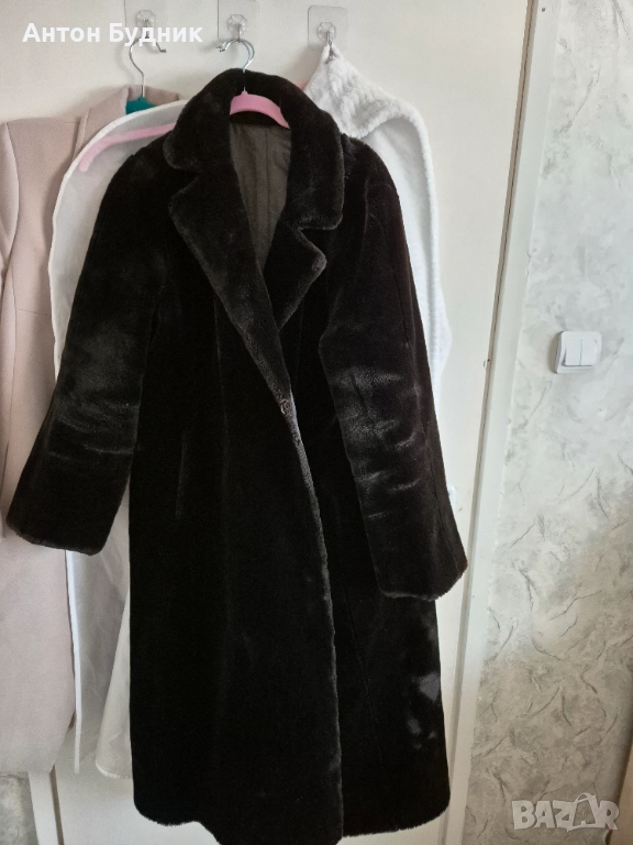 Стилно винтидж палто / шуба (Тъмен шоколад) - Много топло, снимка 1