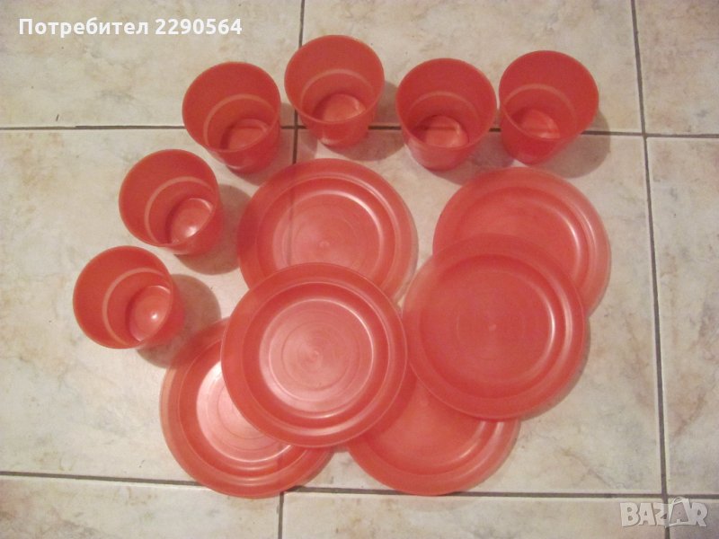 Комплект от 6 чинийки и 6 чаши - България, снимка 1