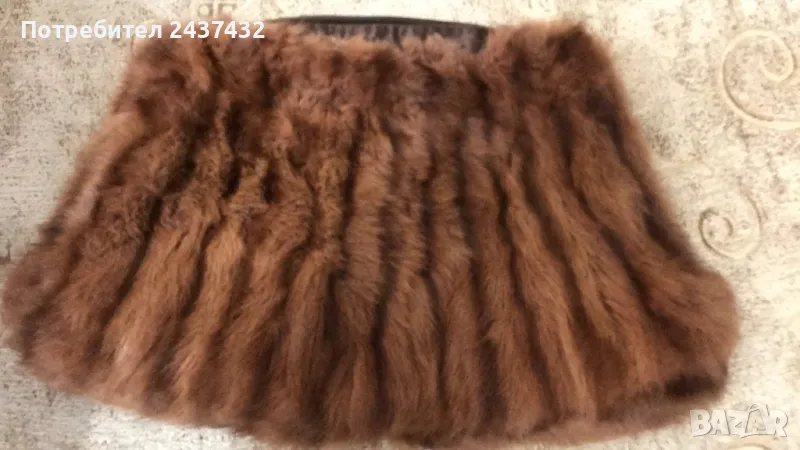 Маншон за ръце и чанта от кафява норка, снимка 1