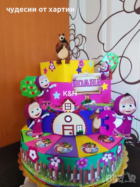 Картонена торта Маша и мечокът , снимка 1