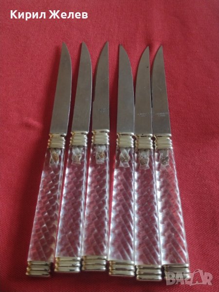 Красив комплект ножове 6 броя с прозрачна дръжка перфектно състояние 42056, снимка 1