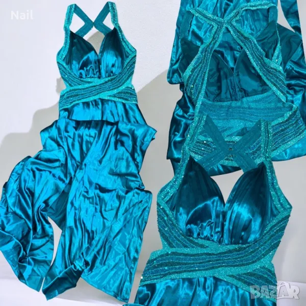 Официална рокля в тюркоазен цвят S/M , снимка 1