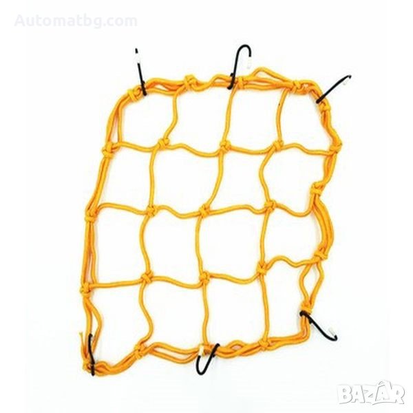 Мрежа за мотор Automat, За каска и багаж, 30 x 30см, Оранжев, снимка 1