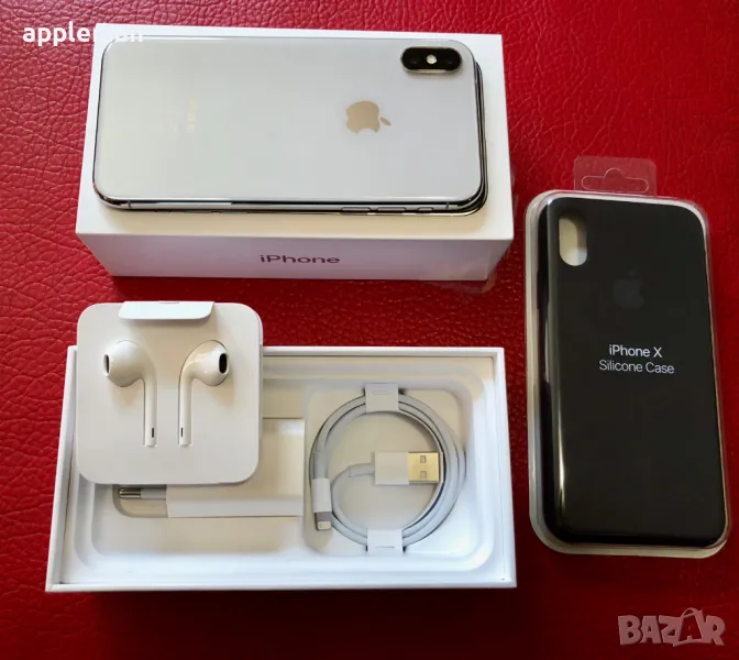 Apple iPhone X 256GB Silver Айфон 10 бял Бг меню 100% батерия, снимка 1