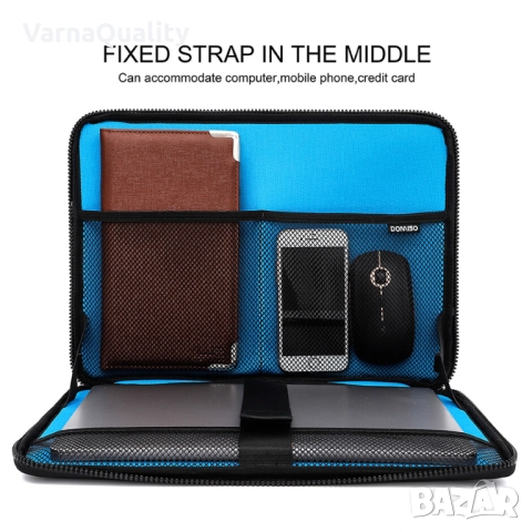 15.6" Стилна водоустойчива чанта за лаптоп – 90° отваряне, сигурно отделение, EVA пяна, двоен цип, снимка 7 - Части за лаптопи - 52751369