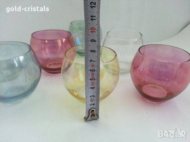 Ретро чаши цветно стъкло, снимка 2 - Антикварни и старинни предмети - 32328904