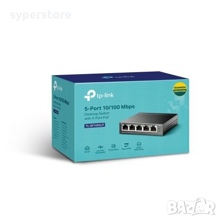 Суич TP-Link TL-SF1005LP 5-портов 10/100M RJ45 Комутатор 41W, снимка 2 - Суичове - 34599913