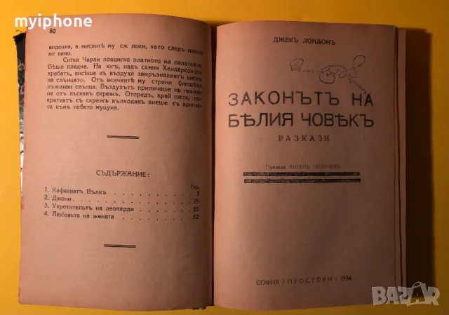 Стара Книга Кафявият Вълк /Джек Лондон Книга в 7 части различни разкази, снимка 13 - Художествена литература - 49309265