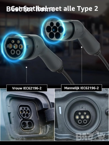 Заряден кабел Bokman тип 2, 22kW / 32A / 3 фази / 5M, снимка 3 - Аксесоари и консумативи - 52801488