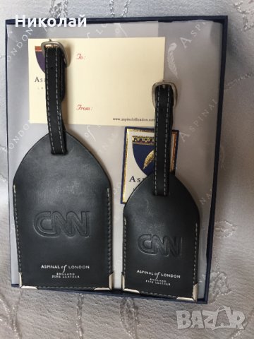 Етикети за багаж Aspinal of London сет, естествена кожа подаръчна кутия, топ качество брандирани CNN, снимка 8 - Други - 35267782